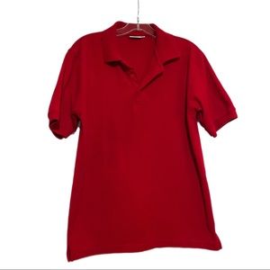 Black Out Short Sleeve Polo, Size M, Red